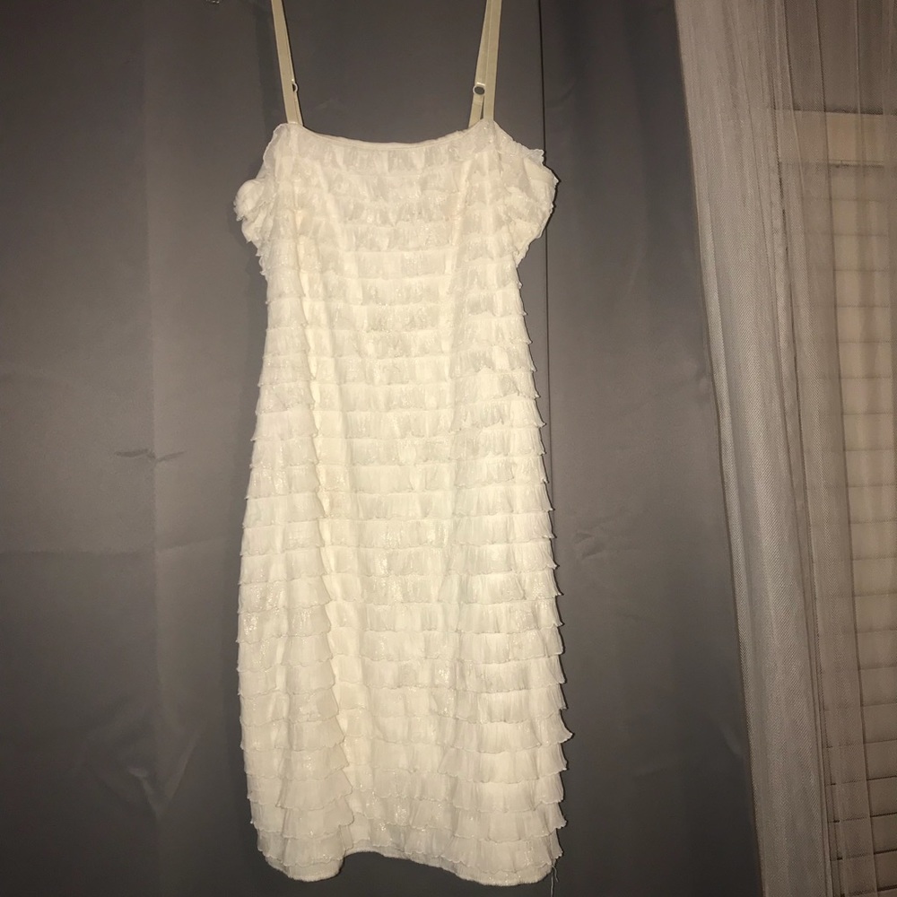 Ivory Ruffle Mini Dress